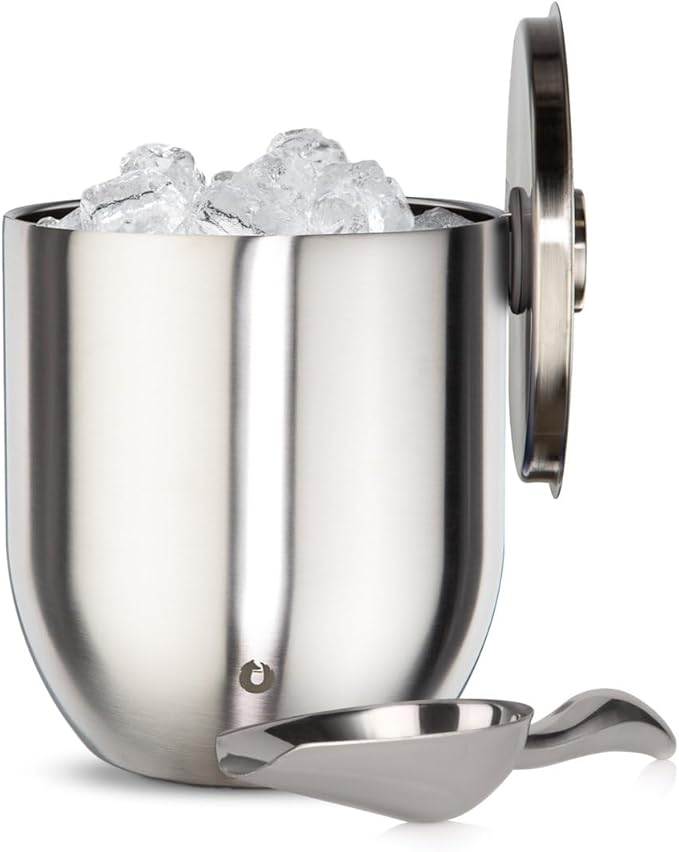 SNOWFOX Plus, Premium Vacuum Insulated Stainless Steel Ice Bucket with Lid/Scoop, Home Bar Accessories, Elegant Bartending Ice Buckets for Parties, Beautiful Outdoor Entertaining Supplies, 3L-Ruum Studio Home