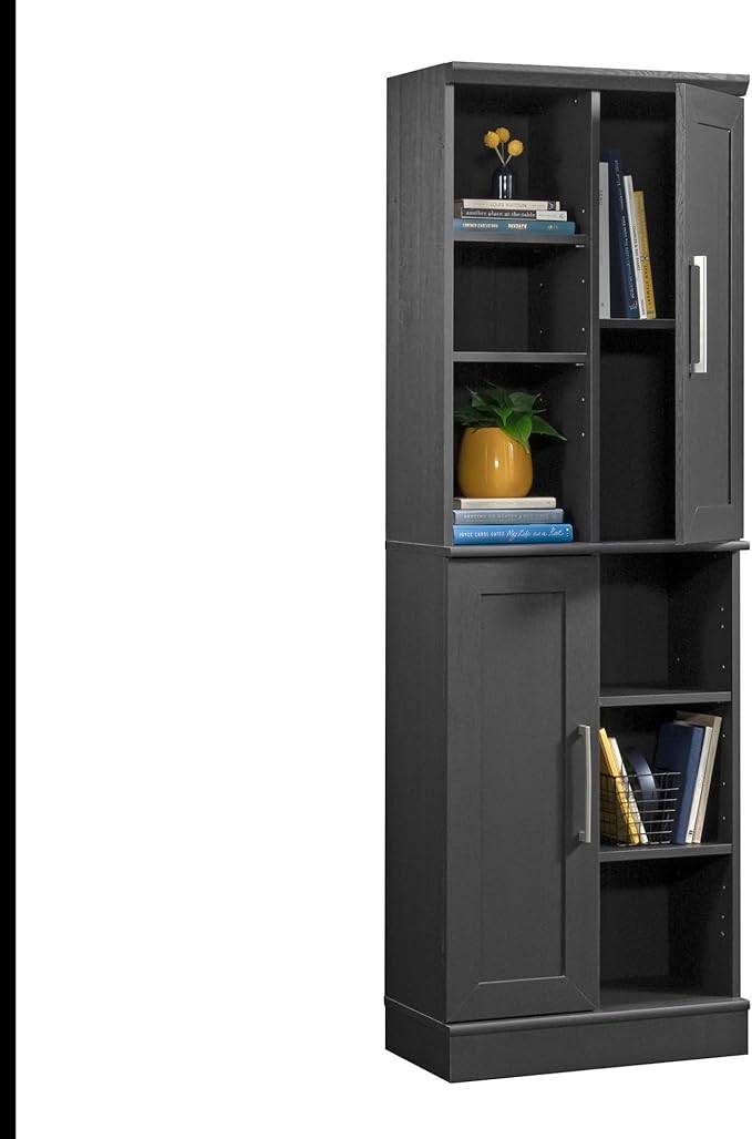 Sauder HomePlus Multi-Room Storage Cabinet with Adjustable Shelves and Door Positioning, Kitchen Laundry Bathroom Pantry Storage Cabinet, in Raven Oak Finish-Ruum Studio Home