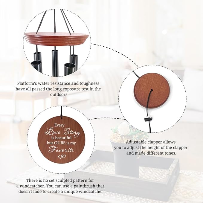 ASTARIN Personalized Wind Chimes Outdoor Deep Tone,35'' Customized Memorial WindChimes for Loss of Loved One,Melody Wind Chime Unique as Sympathy Gift,Home Décor for Garden-Ruum Studio Home