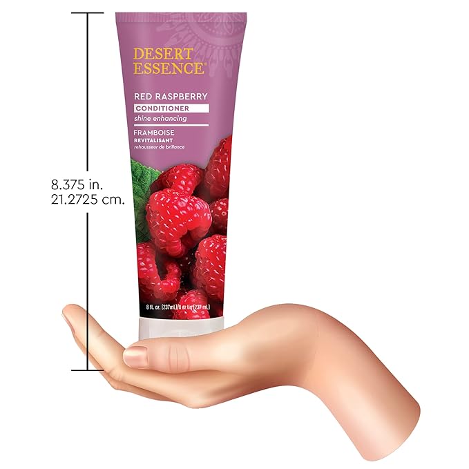 Desert Essence Red Raspberry Conditioner - 8 Fl Ounce - Shine Enhancing - Vitamin A & C - Smooth & Silky - Strengthing - Shea Butter - Calcium & Magnesium - Vitamin B5-Ruum Studio Home