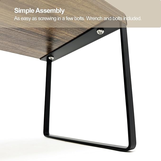 Mitus Shelf Organizer and Storage, Tiered Wood Cabinet Rack for The Kitchen Counter, Bathroom Counter, Pantry Cupboard, Office Desk Bookshelf, 12" Wide Walnut Brown and Black (Large)-Ruum Studio Home