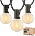 RTTY Outdoor String Lights 50 FT Globe LED Patio Lights with G40 Plastic Bulbs,Waterproof Shatterproof Dimmable Connectable Hanging for Backyard Porch Balcony Party Cafe Deck Decor-Ruum Studio Home