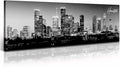 DJSYLIFE Houston Skyline Canvas Wall Art Decor Black & White City Pictures Painting Texas Cityscape Photo Print Artwork for Office Bedroom Living Room Walls Decoration Ready to Hang 13.8"x47.3"-Ruum Studio Home