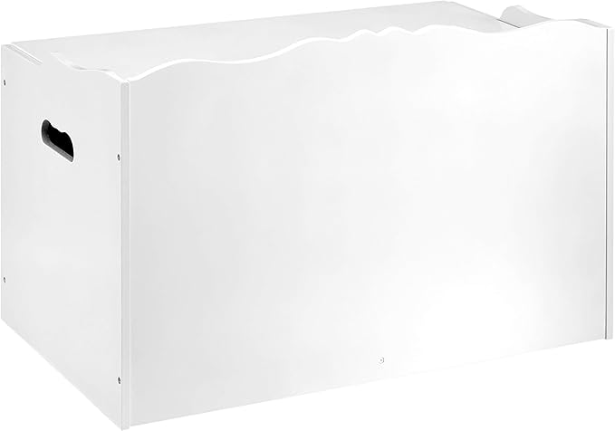 Amazon Basics Kids Toy Box, Wooden Organizer Storage Chest,White, 30" x 18" x 19"-Ruum Studio Home