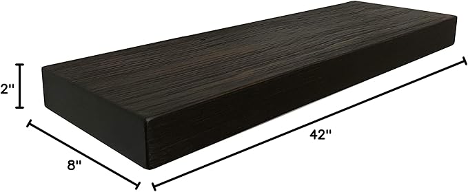 joelsantiques 36 Inch Wooden Floating Shelves for Wall - 36x8x2 in - Made of Natural Wood - Heavy Duty Rustic Wall Shelves - Made in USA - Perfect for Living Room, Kitchen - Mocha-Ruum Studio Home