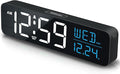 Peakeep Large Display Digital Alarm Clock for Bedrooms, Date Day of Week Calendar Desk Table Clocks for Living Room Office, Dimmable Plug in Electric Clock, 5 Volumes, Loud, Auto DST-Ruum Studio Home