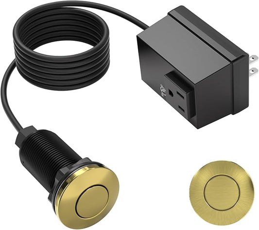 APIELE Garbage Disposal Air Switch Kit, Sink Top Push Button Switch for Food Waste Disposer, UL Listed 3.6" Long On/Off Air Button (Matte Rose Gold)-Ruum Studio Home