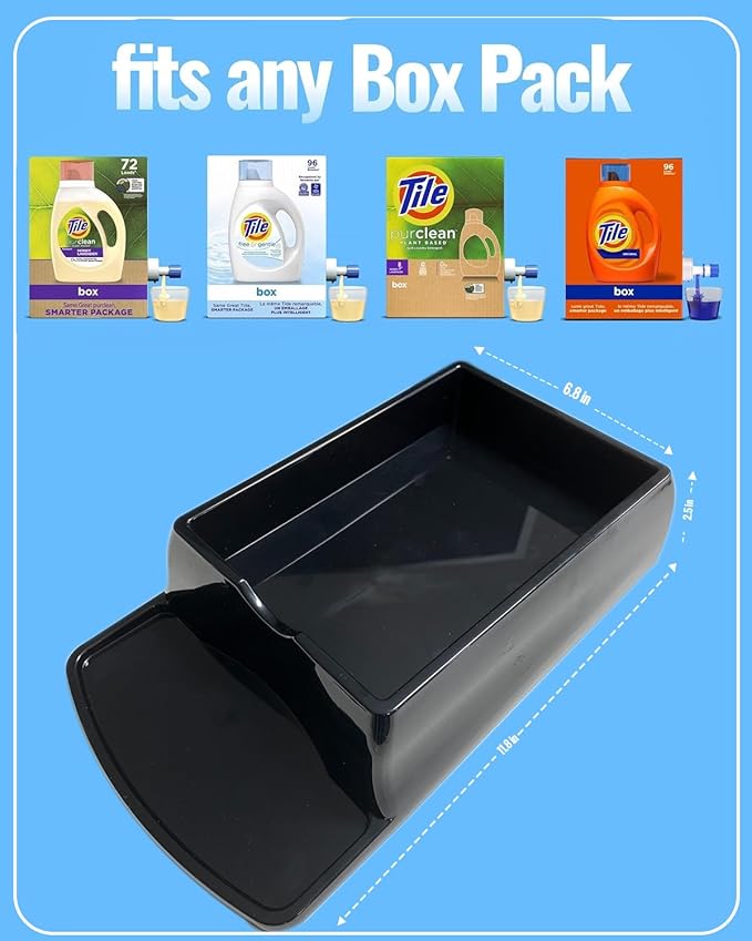 Skywin Laundry Detergent Holder For Eco Box Laundry Soap Dispenser - with Easy-to-Store Package - Less Plastic Liquid Detergent Dispenser (Black)-Ruum Studio Home