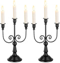 Sziqiqi Halloween Candle Holder Candelabra - Black Candle Stick Holders Pack of 2 Decorative Candleholders for Christmas Decoration-Ruum Studio Home