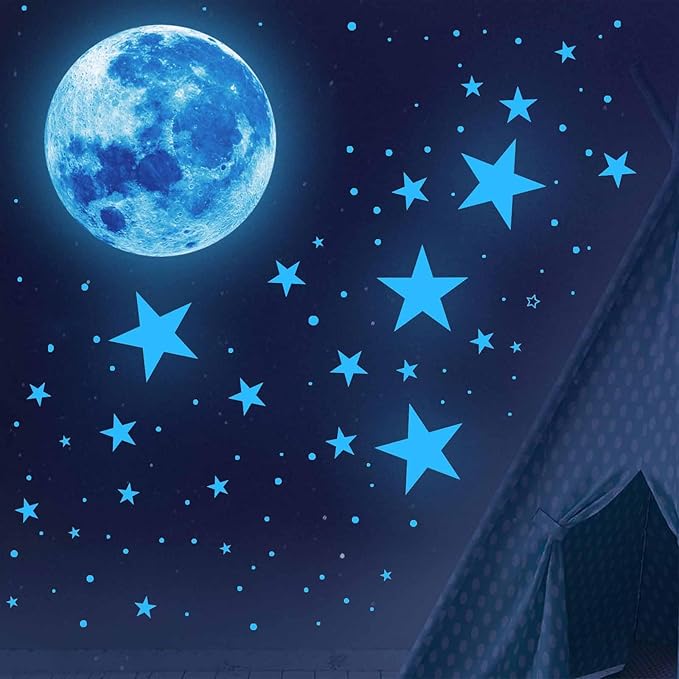 1078Pcs Glow in The Dark Stars for Ceiling Glowing Space and Moon Decals Universe Stickers Kids Wall Decor Perfect for Boys Girls Nursery Bedroom Living Room-Ruum Studio Home