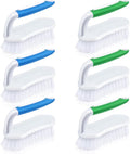 Lallisa 6 Pcs Scrub Brush for Cleaning with Handle Comfortable to Grip Heavy-Duty Flexible Stiff Bristles Scrubber Brushes Bulk for Shower Bathroom Carpet Kitchen Floor Tiles (Blue,Green)-Ruum Studio Home