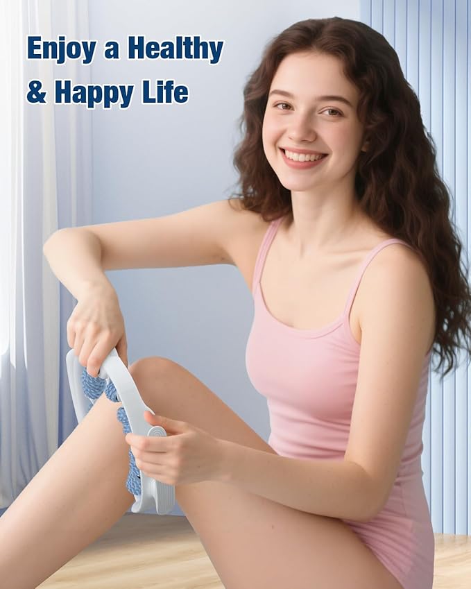 bedee Cellulite Massage Tool, Lymphatic Drainage Massager, Fascia Massage Tool for Arms, Legs, Stomach, Blue-Ruum Studio Home