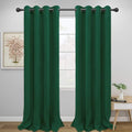 Easy-Going Blackout Curtains for Bedroom, Solid Thermal Insulated Grommet and Noise Reduction Window Drapes, Room Darkening Curtains for Living Room, 2 Panels (52x96 in,Dark Green)-Ruum Studio Home