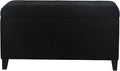 Asense Storage Ottoman Bench, Tufted Fabric Upholstered End of Bed Bench with Safety Hinge Wooden Legs, for Entryway Bedroom (Cotton and Linen Black, 33.3")-Ruum Studio Home