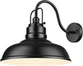 zeyu Black Gooseneck Barn Light, Modern Outdoor Wall Light Fixtures, Barn Light for Garden Garage, Matte Black Finish, 016-1BL BK-Ruum Studio Home