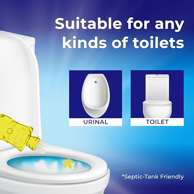 Toilet Gel Stamp - 8 Packs Toilet Bowl Cleaner Gel with Automatic Click, Freshener for Toilet Maintenance, 3.4oz, 6 Month Supply (Lemon)-Ruum Studio Home
