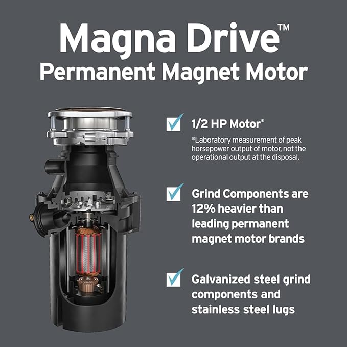 InSinkErator Essentials ES50 Kitchen Garbage Disposal with Power Cord, 1/2 HP Motor Continuous Feed Food Waste Disposer, ES50 W/C-Ruum Studio Home