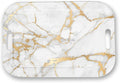 Serving Trays with Handles, 14.5 x 9.8 inch Rectangular Plastic Tray for Restaurant, Kitchen, Golden White Marble-Ruum Studio Home