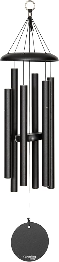 Corinthian Bells by Wind River - 30 inch Black Wind Chime for Patio, Backyard, Garden, and Outdoor Decor (Aluminum Chime) Made in The USA-Ruum Studio Home