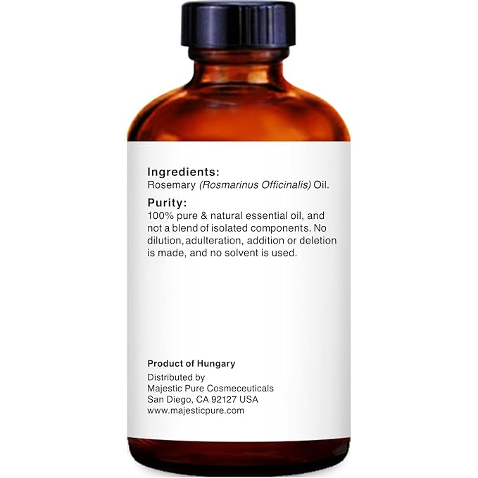 Majestic Pure Rosemary Essential Oil with Glass Dropper - 1 Fl Oz - 100% Pure and Natural Rosemary Oil - Premium Grade Essential Oils for Diffuser, Aromatherapy, Soap and Candle Making-Ruum Studio Home