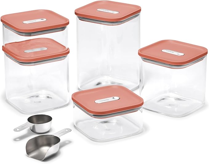 Caraway 14-Piece Glass Airtight Food Storage Containers with Lids – Non-Toxic, BPA-Free Kitchen Storage Containers – Stackable, Space-Saving Airtight Containers for Dry Goods and More - Perracotta-Ruum Studio Home