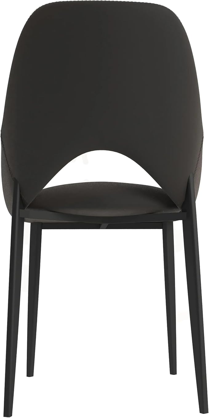 LeisureMod Amalfi Upholstered Fabric Dining Chair – Modern Side Chair with Iron Legs, Mid-Century Accent Chair for Dining Room or Kitchen-Ruum Studio Home