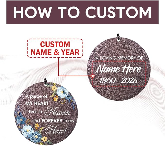 Personalized Sympathy Wind Chimes, Sympathy Gifts for Loss of Mom, Windchimes in Memory of a Loved One, Commemorative Sympathy Bereavement Gifts for Condolences/Funeral (36 inch)-Ruum Studio Home