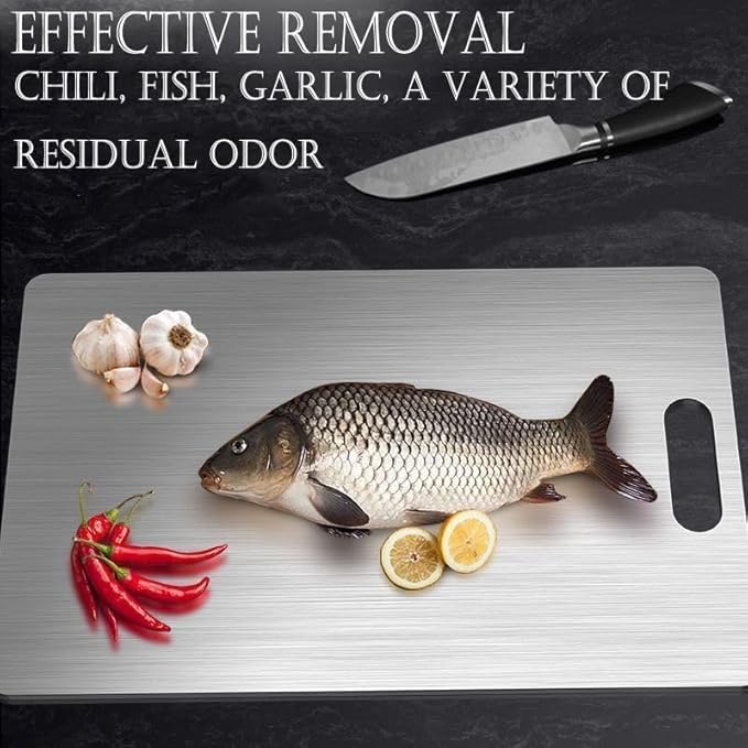 Titanium Cutting Boards for Kitchen - 100% Pure Titanium Cutting Board - Double Sided Food Grade Quality Cutting Boards - Easy to Clean and Store (14"L x 10"W)-Ruum Studio Home