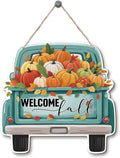 Welcome Fall Wood Hanging Truck Decoration, Autumn Wooden Signs, Rustic Thanksgiving Decoration, Home Interior And Exterior Decor, Autumn Harvest Thanksgiving Home Decor-Ruum Studio Home