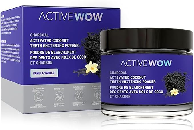 Active Wow Activated Coconut Powder – Whitening Toothpaste Powder, Fluoride-Free, Sulfate & Paraben-Free, Vanilla Flavor-Ruum Studio Home