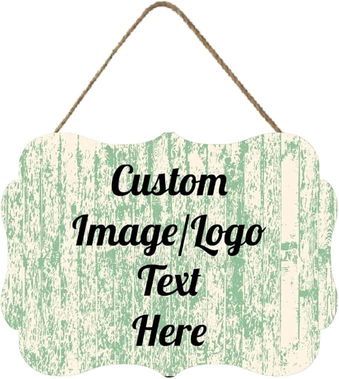 Personalized Wooden Welcome Sign Front Door Decor Personalized Home Sign Door Decorations Customized Image/Text Hanging Door Sign Farmhouse Decorations for Home Office 11.2 * 8 Inch-Ruum Studio Home