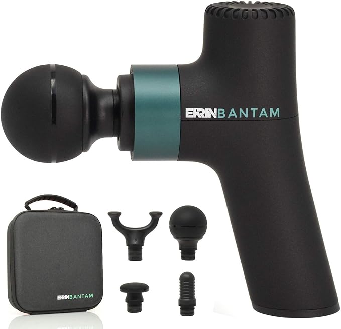 Ekrin Athletics Bantam Mini Massage Gun - Compact Deep Tissue Muscle Massager with Adjustable Speeds & 4 Attachments - Long Battery Life, Lightweight, Travel Friendly-Ruum Studio Home