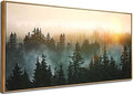 Large Artwork Foggy Forest Canvas Wall Art Landscape Mountain Painting Wall Art for Bedroom Living Room Kitchen Office Framed Wall Art 30x60 Inch-Ruum Studio Home