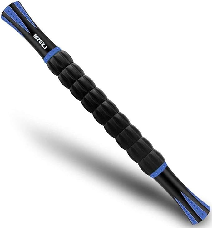 Muscle Roller Massage Roller Stick for Athletes, Help Reducing Muscle Soreness Cramping Tightness Leg Arms Back Calves Muscle Massager（Blue-Black- 18 inch）-Ruum Studio Home
