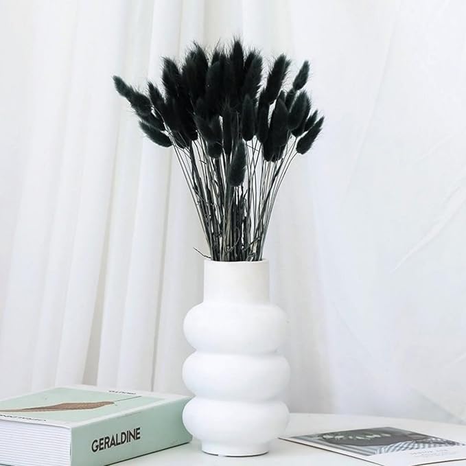 115 PCS Black Pampas Grass Bouquet, Boho Table Decor, Black Bunny Tails Dried Flowers, Dried Pampas Grass for Weddings, Home Decor, Rustic Parties, and Baby Shower Decorations-Ruum Studio Home