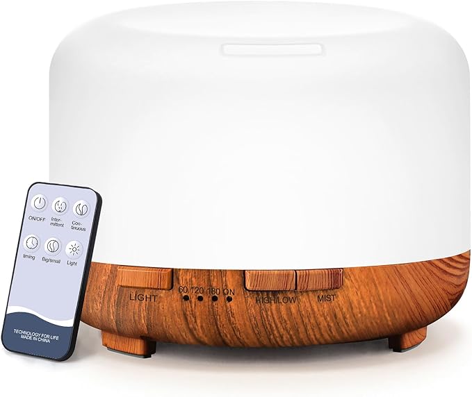 Diffuser, YIKUBEE Essential Oil Diffuser, 500ml Humidifier, Diffusers for Home, Aromatherapy Diffuser with Remote Control, Diffusers for Essential Oils Large Room-Ruum Studio Home
