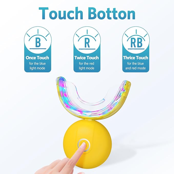 BESTEK Teeth Whitening Kit – 32X LED Light, 10-Min Fast Whitening, 4 Tubes of 35% Carbamide Peroxide Gel, Removes Coffee, Wine & Tobacco Stains - Yellow-Ruum Studio Home