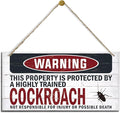 Warning Sign, Cockroach Warning Wood Plaque Sign, Funny Door Signs, Decorative Wood Hanging Suspension Plaque, Farmhouse Wooden Wall Decor, Outdoor Hanging Wooden Signs-Ruum Studio Home