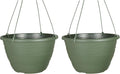 The HC Companies Wrapt Hanging Planters - Lightweight Plant Pot Hanger for Hanging Plants, Vegetables & Herbs - Outdoor & Indoor Hanging Basket for Plants (13" Green, Pack of 2)-Ruum Studio Home