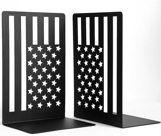 Metal Bookends for Bookshelves and Magazines - Strong Heavy Duty Book Dividers for Home, Office and School-Ruum Studio Home