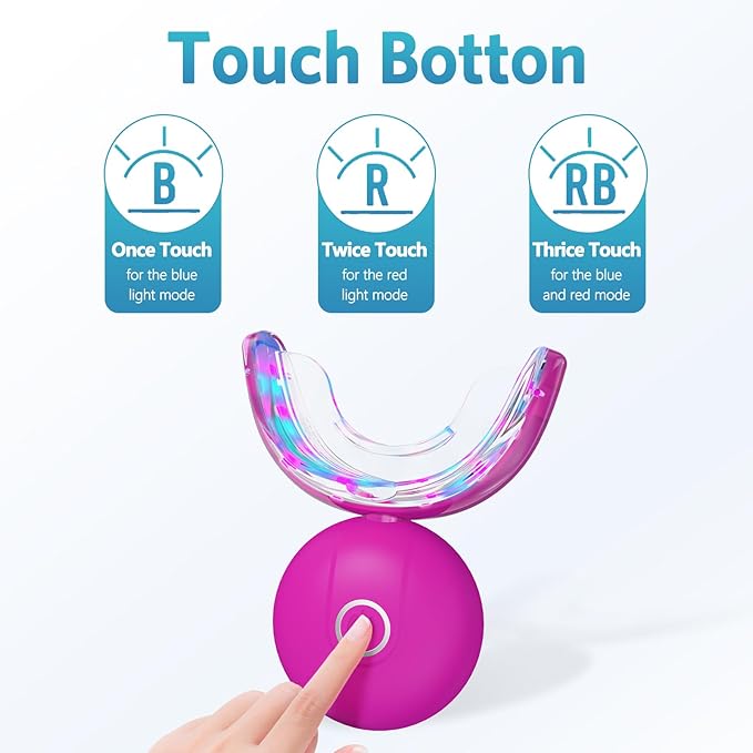 BESTEK Teeth Whitening Kit – 32X LED Light, 10-Min Fast Whitening, 4 Tubes of 35% Carbamide Peroxide Gel, Removes Coffee, Wine & Tobacco Stains - Red-Ruum Studio Home