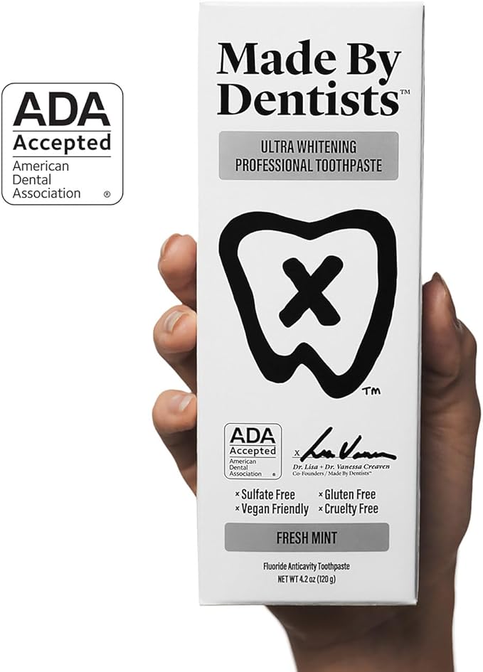 Professional Ultra Whitening Toothpaste - 2 Pack - Sensitive Teeth Whitening Toothpaste with Sodium Fluoride & Hydrogen Peroxide, ADA Approved, Vegan, 2 x 4.2oz-Ruum Studio Home