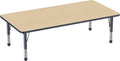 Factory Direct Partners FDP Rectangle Activity School and Classroom Kids Table (36 x 72 inch), Toddler Legs, Adjustable Height 15-24 inches - Maple Top and Navy Edge-Ruum Studio Home