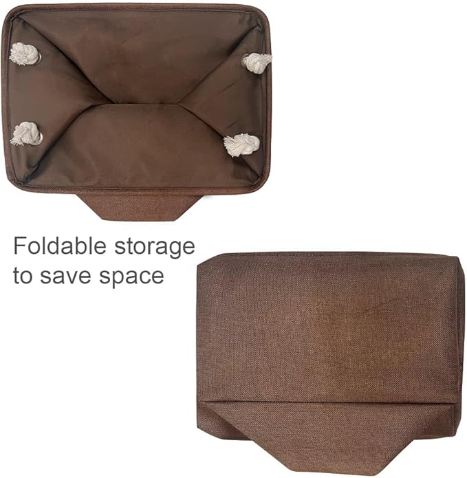 WarmHome Fabric Storage Bin Shelf Basket for Home, Closet(Brown-3 Pack, 13.8L9.8W6.7H)-Ruum Studio Home