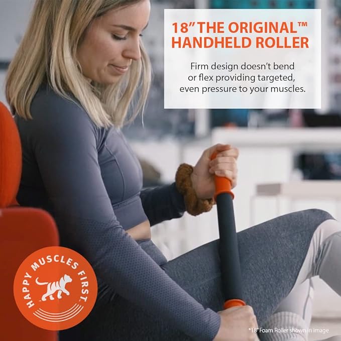 Tiger Tail 18in Massage Stick Portable Roller, Handheld, Deep Tissue Foam Roller, Body Massage and Myofascial Release Tool for Legs, Neck, Calves, Thighs, Shins & Back, The Original 18, Made in USA-Ruum Studio Home