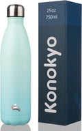 Insulated Water Bottles,25 oz Double Wall Stainless Steel Vacumm Metal Flask for Sports Travel,Mint-Ruum Studio Home