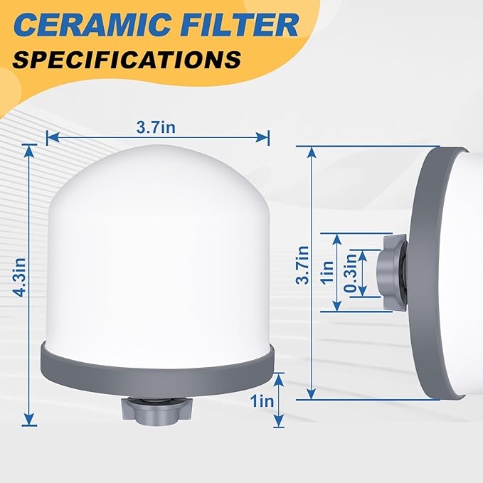 4Pack Replacement Ceramic Dome Water Filter 0.2 to 0.5 micron for Countertop Portable Water Purification System-Ruum Studio Home