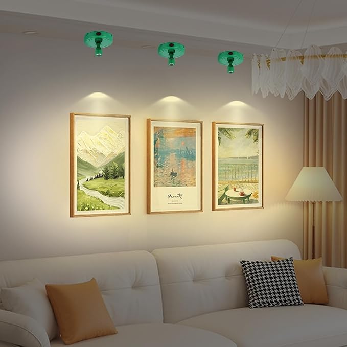 Battery Operated Spotlight, Cordless Plant Tree Spot Lights Indoor, LED Dimmable Accent Up Light, Stick on Display Lighting for Picture Dartboard Painting Artwork Sculpture-Ruum Studio Home