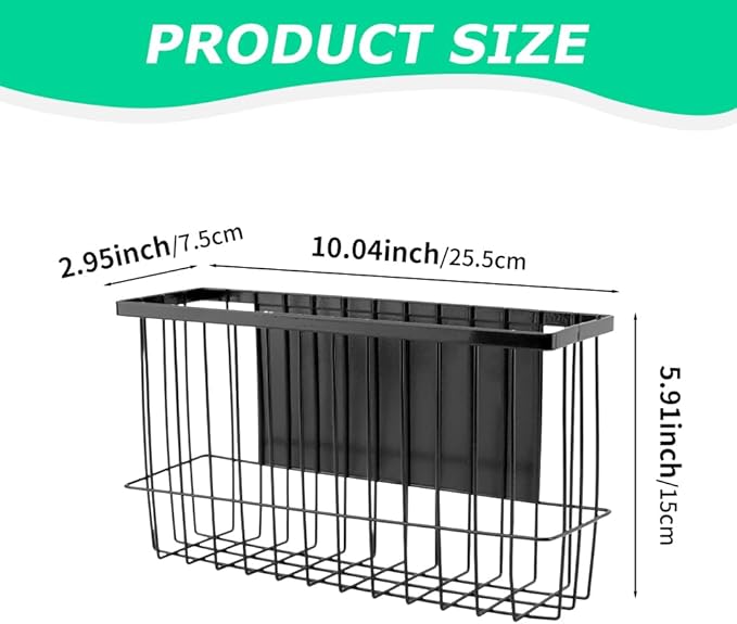 Magnetic Storage Basket Organizer for Fridge & Kitchen, 11lb Capacity Essentials Holder, No Tools Needed, Adjustable & Removable Spice Rack for Plastic Wrap, Foil, & More-Ruum Studio Home