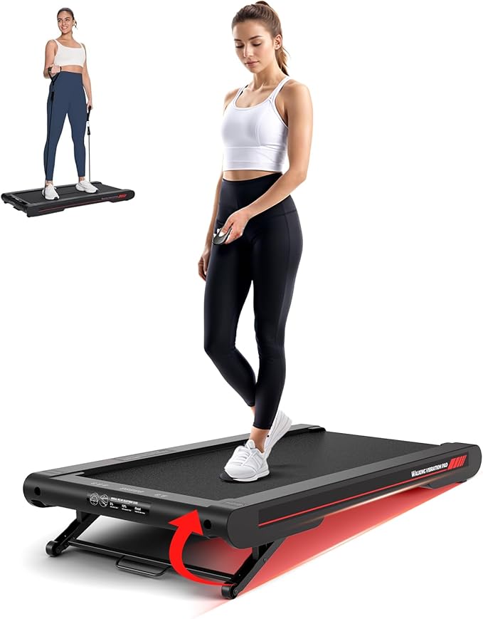 Walking Vibration Pad,Under Desk Treadmills for Home,4 in 1 Vibration Plate Exercise Machine,Portable Walking Pad with APP,350 Lb Capacity Multifunctional Treadmill Pro Max-Ruum Studio Home